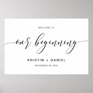 初モダン結婚めのサインへようこそ ポスター