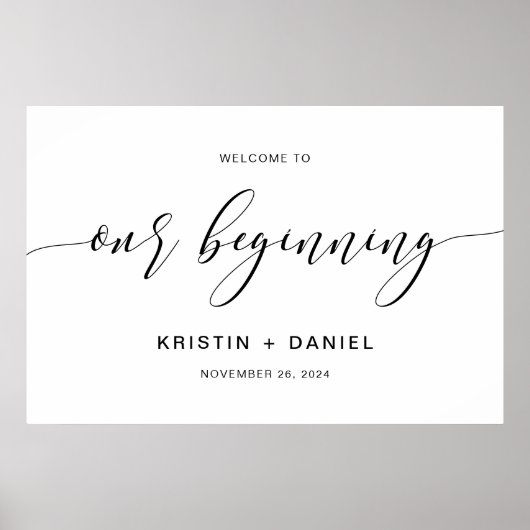 初モダン結婚めのサインへようこそ ポスター (正面)