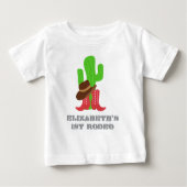 初ロデオガール 1歳の誕生日 ベビーTシャツ (正面)