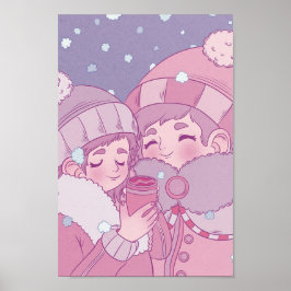 初冬の雪景色 ポスター