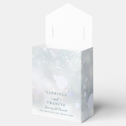 初冬スノーフレーク結婚式の引き出物ボックス フェイバーボックス (オープン)