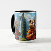 初動応援者への贈り物、クマの恋人と冒険 マグカップ (正面左)