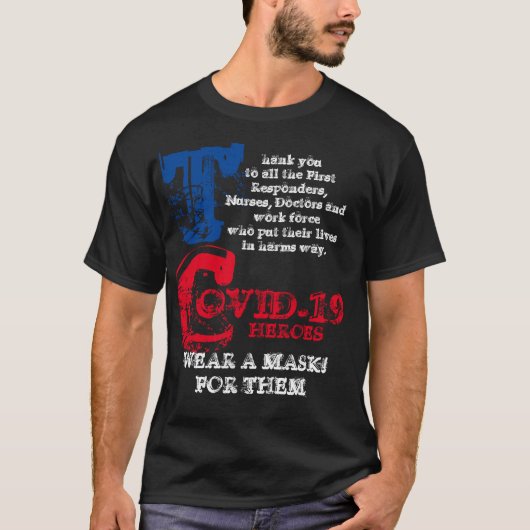 初動応援者、ナース、医師ありがとう Tシャツ (正面)