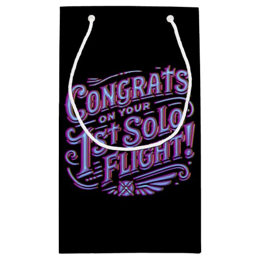 初単独飛行おめでとう スモールペーパーバッグ (裏面)