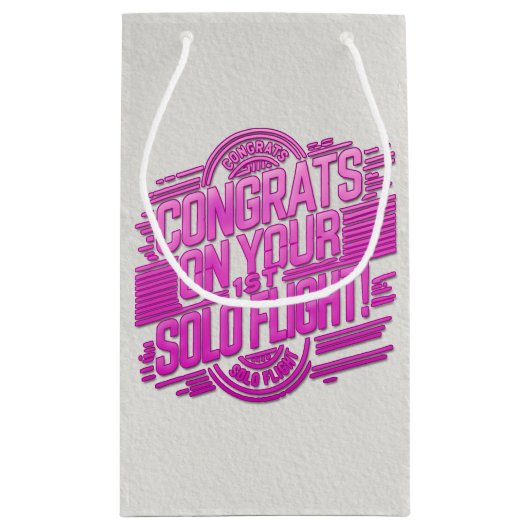 初単独飛行おめでとう スモールペーパーバッグ (裏面)