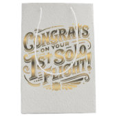 初単独飛行おめでとう ミディアムペーパーバッグ (正面)