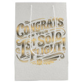 初単独飛行おめでとう ミディアムペーパーバッグ (裏面)