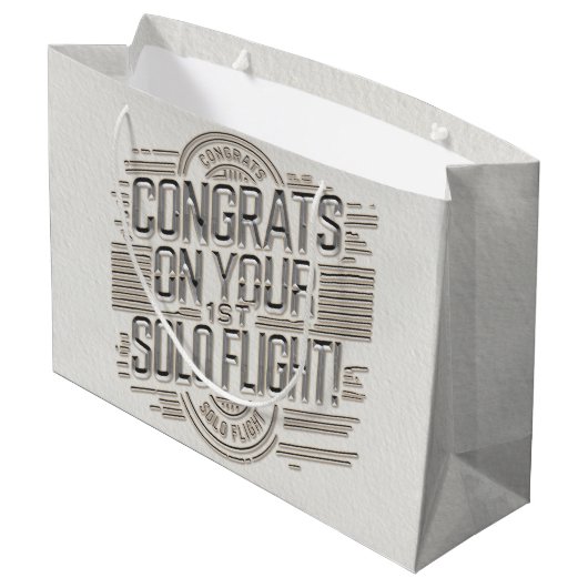 初単独飛行おめでとう ラージペーパーバッグ (裏面アングル)
