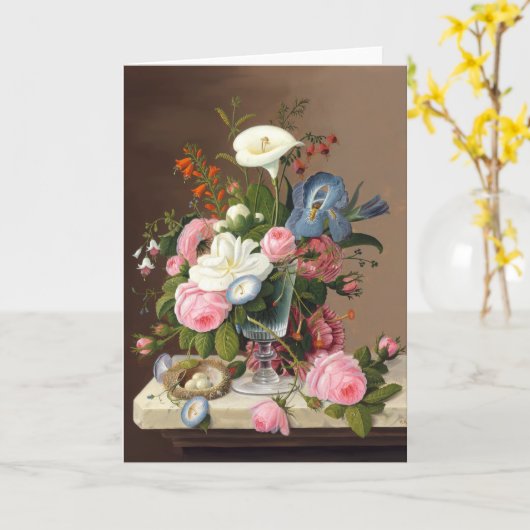 初夏の花， Severin Roesen カード (黄色い花)