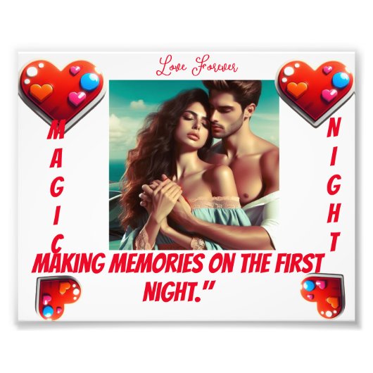 初夜の至福: 愛の永遠の壁画 フォトプリント            (正面)