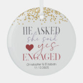 初婚約しためて結婚したは ガラスオーナメント (正面)