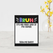 初学校日おめでとう先生7年生 カード (黄色い花)