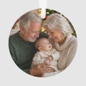初孫と迎える初めてのクリスマス 写真オーナメント オーナメント (裏面)