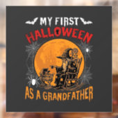 初孫と過ごす最初のハロウィン おじいちゃん魔法使い コウモリ 月_1 ウィンドウサイン (シート2)