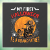 初孫と過ごす最初のハロウィン おじいちゃん魔法使い コウモリ 月_1 ウィンドウサイン (シート3)
