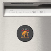 初孫と過ごす最初のハロウィン おじいちゃん魔法使い コウモリ 月_1 マグネット (インサイチュ (食洗機))
