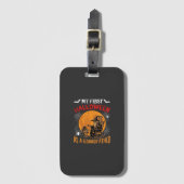 初孫と過ごす最初のハロウィン おじいちゃん魔法使い コウモリ 月_1 ラゲッジタグ (正面縦)