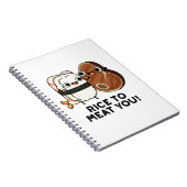 初対面は肉で笑うステーキ寿司のしゃれ文句 ノートブック (右側)