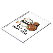 初対面は肉で笑うステーキ寿司のしゃれ文句 ノートブック (左側)