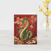 初年中国ののヘビ カード (黄色い花)