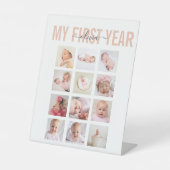 初年度のベビー名12フォトコラージポスター 台座サイン (正面)