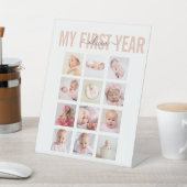 初年度のベビー名12フォトコラージポスター 台座サイン (インサイチュ)