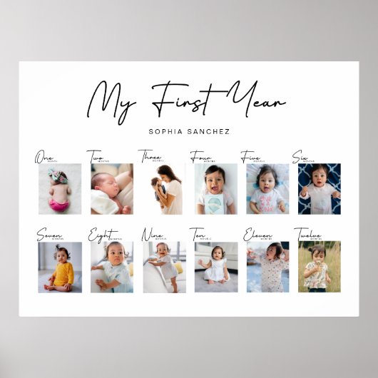 初年度の写真コラージュのポスター ポスター (正面)