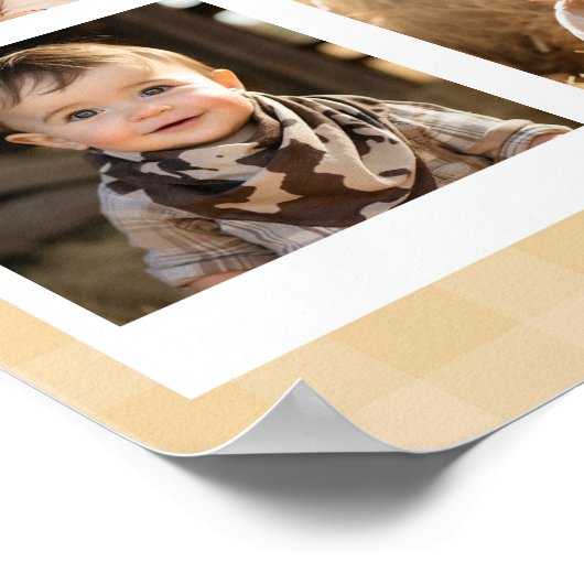 初年度の小さな餃子の写真マイルストーンのサイン ポスター (角)