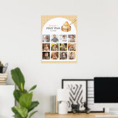 初年度の小さな餃子の写真マイルストーンのサイン ポスター (ホームオフィス)
