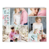 初年度の新婚 |の結婚写真コラージュ カレンダー (カバー)