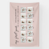 初年度の12写真ピンク | ベビー初年度 横断幕 (縦)