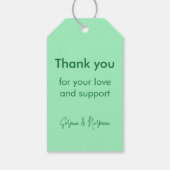 初年度2023年の切り出しモダンベビーフォトグリーン ギフトタグ (裏面)