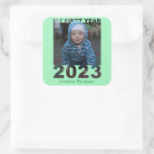 初年度2023年の切り出しモダンベビーフォトグリーン スクエアシール (バッグ)