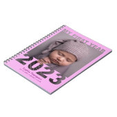 初年度2023年切り出しモダンベビーフォトピンク ノートブック (左側)