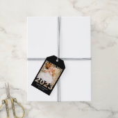 初年度2023年切り出しモダンベビーフォトブラック ギフトタグ (より糸付き)