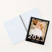 初年度2023年切り出しモダンベビーフォトブラック ノートブック (内部)