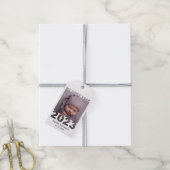 初年度2023年切り出しモダンベビー写真白 ギフトタグ (より糸付き)