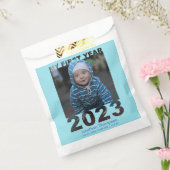 初年度2023年切り出しモダンベビー写真青 フェイバーバッグ (封をした状態)