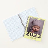 初年度2023年切り出しモダンベビー写真黄 ノートブック (内部)