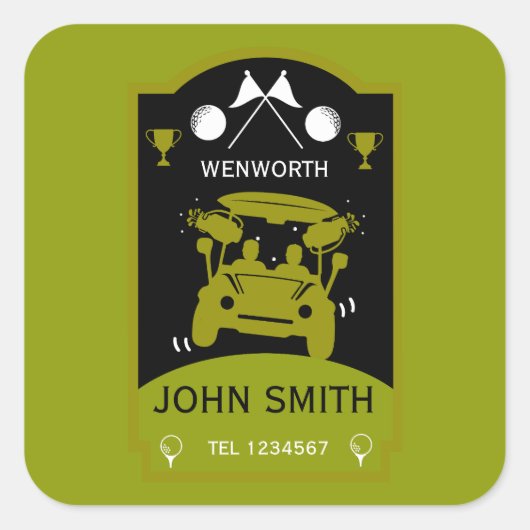 初心者おもしろい向けゴルフギフト スクエアシール (正面)