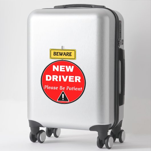 初心者の新しいドライバのサイン – 忍耐と注意 シール (スーツケース)