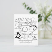 初心者の配管工が座金を取り付ける ポストカード (スタンド正面)