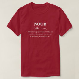 初心者の面白いゲーミング定義 白抜き文字 Tシャツ