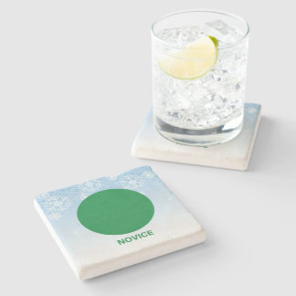 初心者スキーヤーグリーンサークルトレイル標識 ストーンコースター