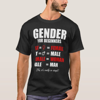 初心者向けシンプルジェンダーXX女性女性XYメール Tシャツ