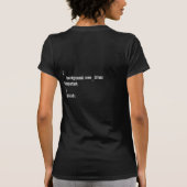 初心運転手のためのプログラミングジョーク Tシャツ (裏面)