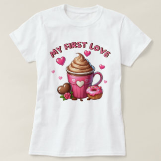 初恋のカップケーキとコーヒー Tシャツ