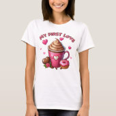初恋のカップケーキとコーヒー Tシャツ (正面)