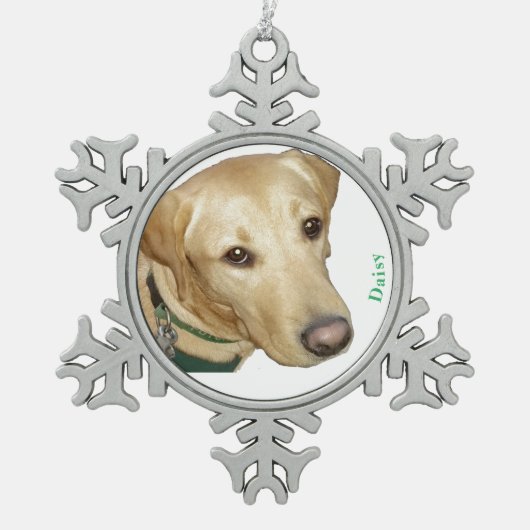 初恋のクリスマスのオーナメント-それをカスタマイズ! スノーフレークピューターオーナメント (正面)