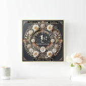 初恋の美しい花輪 スクエア壁時計 (ホーム)